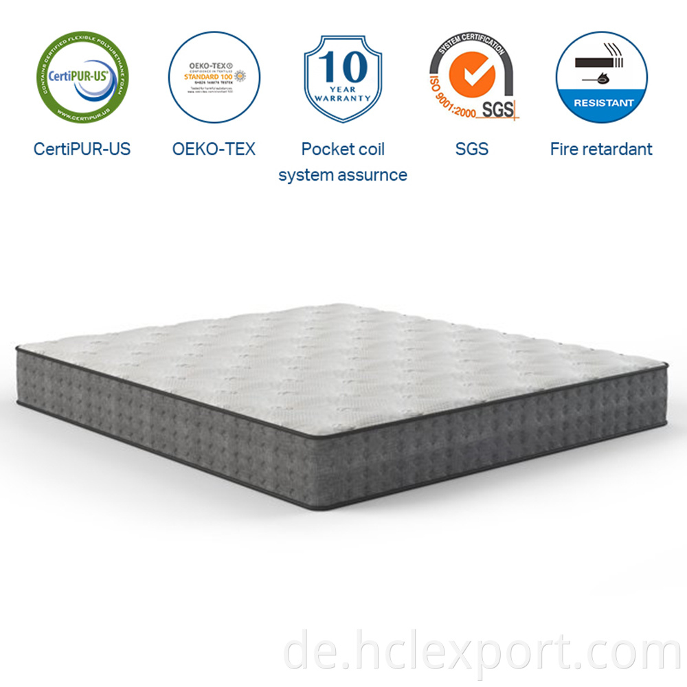 Hohe Dichte Royal Luxus Wirbelqualität Single Double Memory Sleep Well Foam Matratzen Vollking Matratze